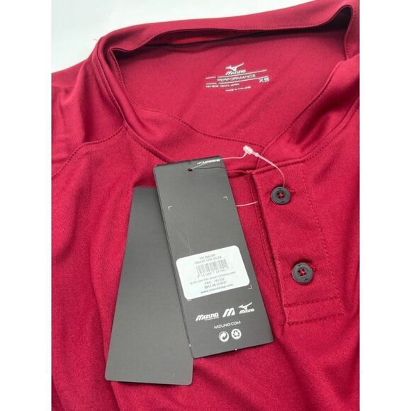 Mizuno Men’s Elite 2-Button Baseball Jersey  350527, Cardinal Gray, XS - Picture 9 of 14